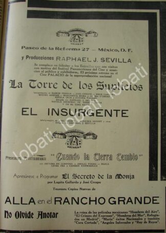 CARTEL ANTIGUO ORIGINAL DE FILMS ARB ANUNCIA SUS PRODUCCIONES DE CINE /694