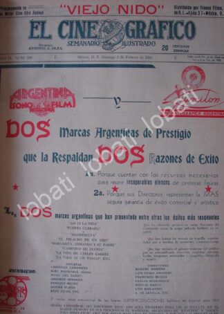 CARTEL ANTIGUO ORIGINAL DE PRODUCTORAS DE CINE ARGENTINA SOMO FILMS Y CUMILON 1941