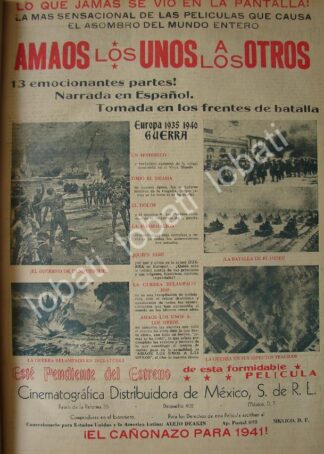CARTEL ANTIGUO ORIGINAL DE PELICULA AMAOS LOS UNOS A LOS OTROS 1941 /SGM
