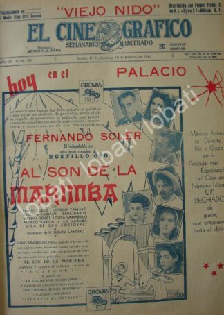 CARTEL ANTIGUO ORIGINAL DE ESTRENO DE LA PELICULA AL SON DE LA MARIMBA 1941