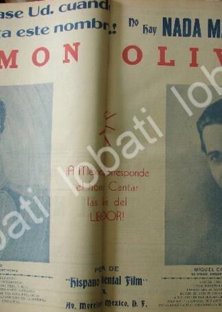 CARTEL ANTIGUO ORIGINAL DE AFICHE DE PRE ESTRENO PELICULA SIMON BOLIVAR 1941