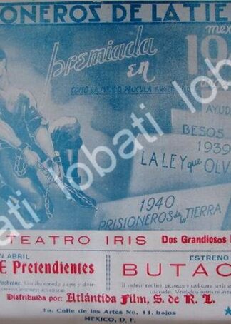 CARTEL ANTIGUO ORIGINAL DE AFICHE DE LA PELICULA PRISIONEROS DE LA TIERRA 1941 /N63 MUY RARO