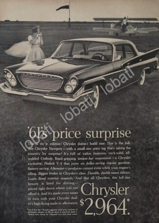 CARTEL ANTIGUO ORIGINAL DE AUTOS CHRYSLER NEWPORT 1956 /141