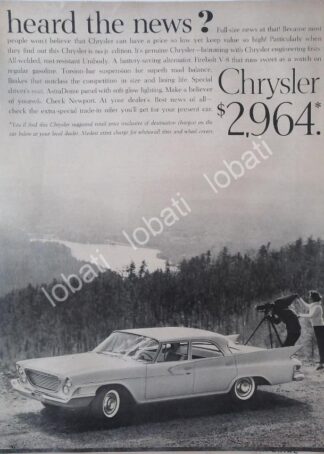 CARTEL ANTIGUO ORIGINAL DE AUTOS CHRYSLER NEWPORT 1956 /140