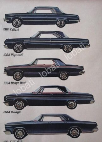 CARTEL ANTIGUO ORIGINAL DE AUTOS CHRYSLER PARA 1964 /156