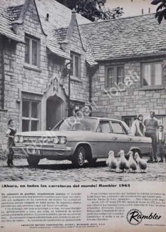 CARTEL ANTIGUO ORIGINAL DE AUTOS RAMBLER 1965 /135