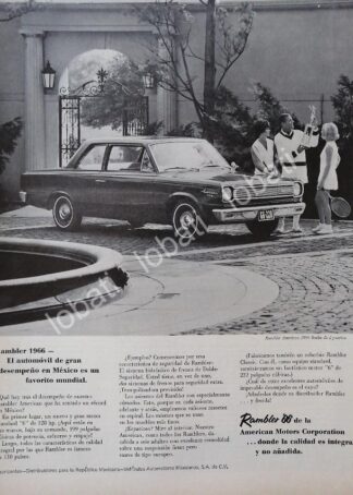 CARTEL ANTIGUO ORIGINAL DE AUTOS RAMBLER AMERICAN 1966 SEDAN /N93