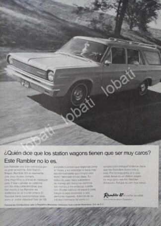 CARTEL ANTIGUO ORIGINAL DE AUTOS RAMBLER VAGONETA 1963 /133