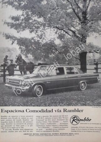 CARTEL ANTIGUO ORIGINAL DE AUTOS RAMBLER CLASSIC 770 1965 /N92