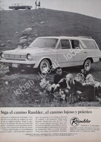 CARTEL ANTIGUO ORIGINAL DE AUTOS RAMBLER AMERICAN 330 VAGONETA 1965 /N91