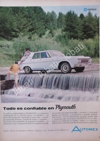 CARTEL ANTIGUO ORIGINAL DE AUTOS CHRYSLER PLYMOUTH 1964 / N82