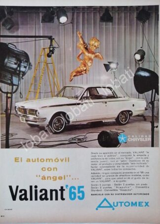 CARTEL ANTIGUO ORIGINAL DE AUTOS CHRYSLER DODGE VALIANT 1965 / N80