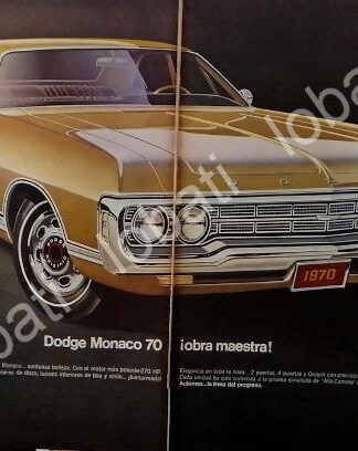 CARTEL ANTIGUO ORIGINAL DE AUTOS CHRYSLER DODGE MONACO 1970/ N75