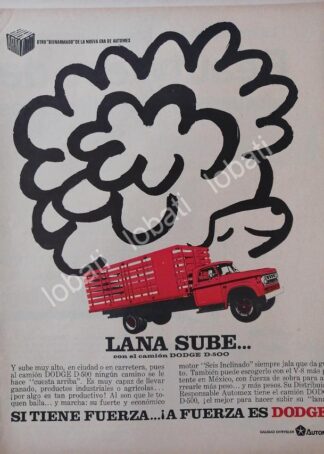 CARTEL ANTIGUO ORIGINAL DE CAMIONES CHRYSLER DODGE D-500 1969 N74