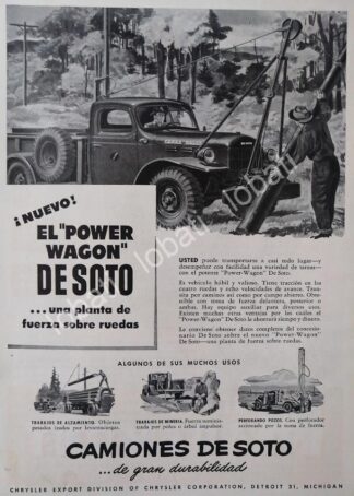 CARTEL ANTIGUO ORIGINAL DE CAMIONETA CHRYSLER DODGE DESOTO WAGON 1949 /N68