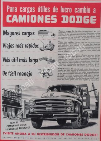 CARTEL ANTIGUO ORIGINAL DE CAMIONES CHRYSLER DODGE DESOTO 1949 /N64