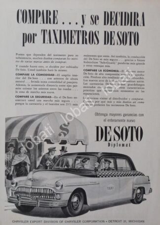 CARTEL ANTIGUO ORIGINAL DE AUTOS DODGE DESOTO DIPLOMAT 1949 /N58