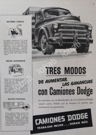 CARTEL ANTIGUO ORIGINAL DE CAMIONES DODGE 1949