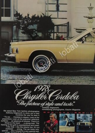CARTEL ANTIGUO ORIGINAL DE AUTOS CHRYSLER CORDOBA 1978 / RARO/ 15