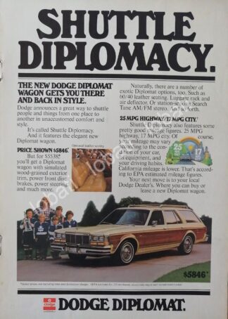 CARTEL ANTIGUO ORIGINAL DE AUTOS CHRYSLER DODGE DIPLOMAT 1979/14