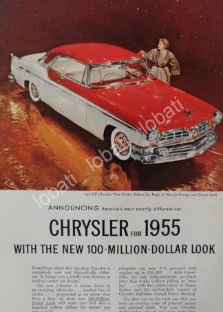 CARTEL ANTIGUO ORIGINAL DE AUTOS CHRYSLER NEW YORKER 1955 /13