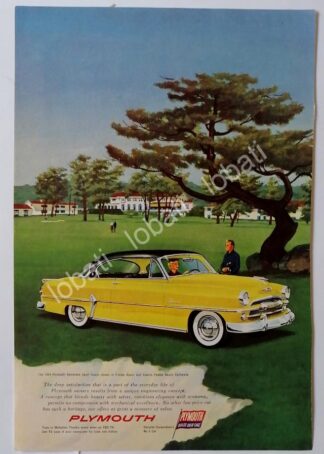 CARTEL ANTIGUO ORIGINAL DE AUTOS CHRYSLER PLYMOUTH 1954 /11