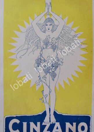 CARTEL ANTIGUO ORIGINAL DE AFICHE ART NOUVEAU VINOS CINZANO 1920s /452
