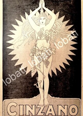 CARTEL ANTIGUO ORIGINAL DE AFICHE ART NOUVEAU VINOS CINZANO 1920s /454