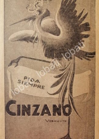 CARTEL ANTIGUO ORIGINAL DE AFICHE ART NOUVEAU VINOS CINZANO 1920s /453