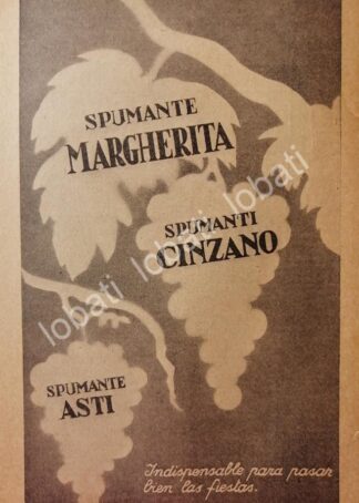 CARTEL ANTIGUO ORIGINAL DE VINOS CINZANO VERMOUTH AÑOS 20s /451