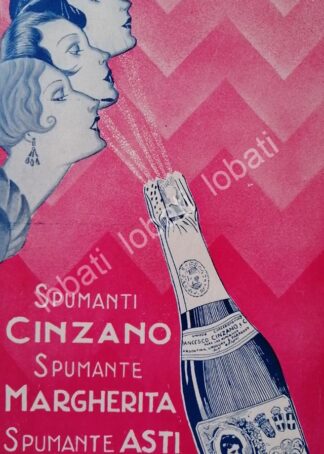 CARTEL ANTIGUO ORIGINAL DE AFICHE ART NOUVEAU VINOS CINZANO 1920s /461