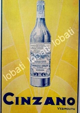 CARTEL ANTIGUO ORIGINAL DE VINOS CINZANO VERMOUTH AÑOS 20s /456