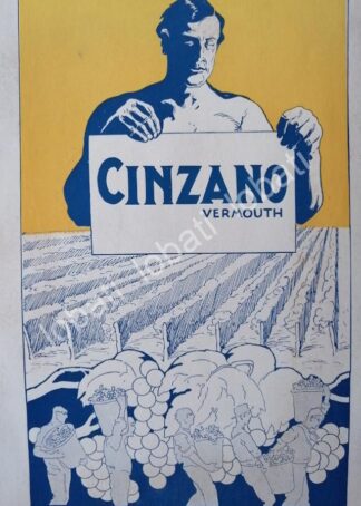 CARTEL ANTIGUO ORIGINAL DE AFICHE ART NOUVEAU VINOS CINZANO 1920s /417