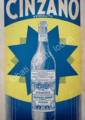 CARTEL ANTIGUO ORIGINAL DE AFICHE ART NOUVEAU VINOS CINZANO 1920s /438