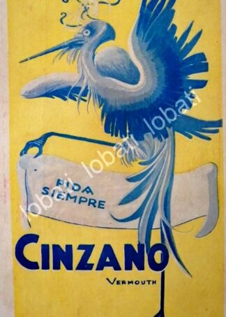 CARTEL ANTIGUO ORIGINAL DE AFICHE ART NOUVEAU VINOS CINZANO 1920s /433