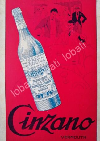 CARTEL ANTIGUO ORIGINAL DE VINOS CINZANO VERMOUTH AÑOS 20s /432