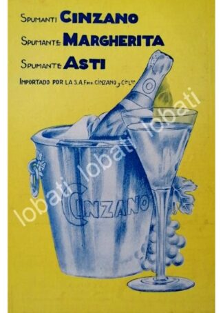 CARTEL ANTIGUO ORIGINAL DE VINOS CINZANO VERMOUTH AÑOS 20s /428