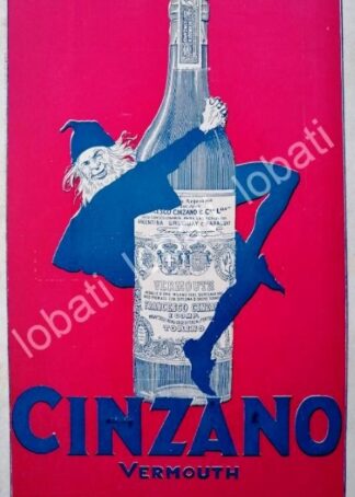 CARTEL ANTIGUO ORIGINAL DE VINOS CINZANO VERMOUTH AÑOS 20s /425
