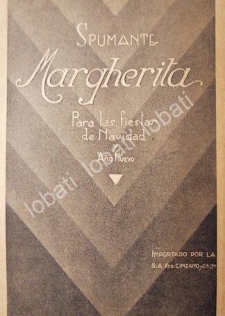 CARTEL ANTIGUO ORIGINAL DE VINOS SPUMANTE MARGHERITA CINZANO AÑOS 20s /422