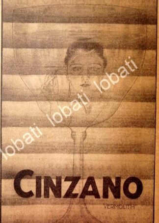 CARTEL ANTIGUO ORIGINAL DE VINOS CINZANO VERMOUTH AÑOS 20s /448