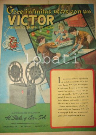 CARTEL ANTIGUO ORIGINAL DE PROYECTOR VICTOR ANIMATOGRAPH 16mm 1950 /15