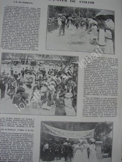 CARTEL ANTIGUO ORIGINAL DE NOTA DE PRENSA KERMESSE EN LA ALAMEDA 1909 - Image 3