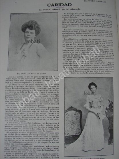 CARTEL ANTIGUO ORIGINAL DE LUZ SIERRA DE CALERO & LUISA RAIGOSA DE DIAZ EN KERMESSE 1909 /ASM - Image 3