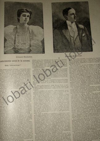 CARTEL ANTIGUO ORIGINAL DE BODA. CONSUELO VANDEBILT & DUQUE DE MARLBOROUGH 1895 / ASM