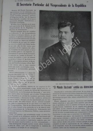 CARTEL ANTIGUO ORIGINAL DE NOTA SOBRE DON. AGUSTIN GARZA GALINDO 1909 / POLITICOS