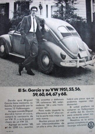 CARTEL ANTIGUO ORIGINAL DE AUTOS VOLKSWAGEN VOCHO 1969 /689