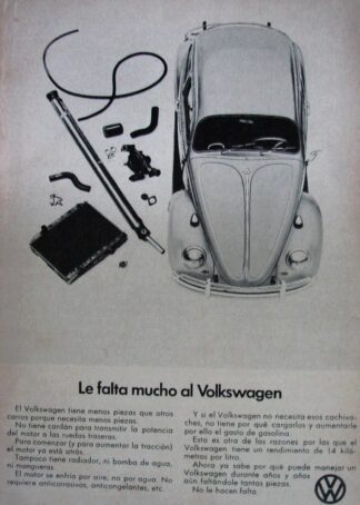 CARTEL ANTIGUO ORIGINAL DE AUTOS VOLKSWAGEN VOCHO 1969 /690