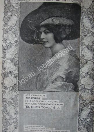 CARTEL ANTIGUO ORIGINAL DE AFICHE DE CIGARROS "MEJORES " CIGARRERA EL BUEN TONO 1914 /275