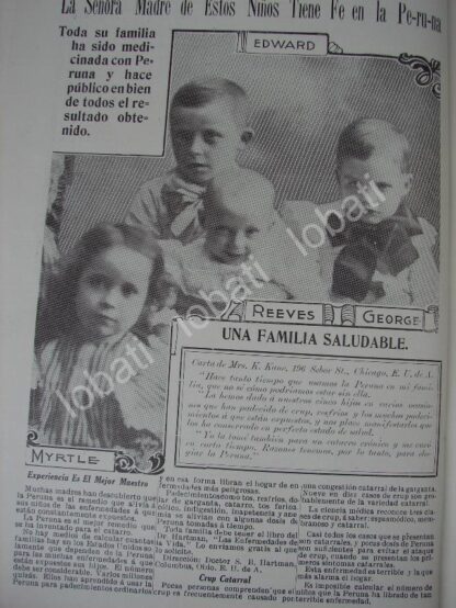 CARTEL ANTIGUO ORIGINAL DE MEDICINA TONICO LA PERUNA 1909 - Image 2