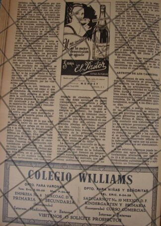 CARTEL RETRO COLEGIO WILLIAMS Y OTROS 1936